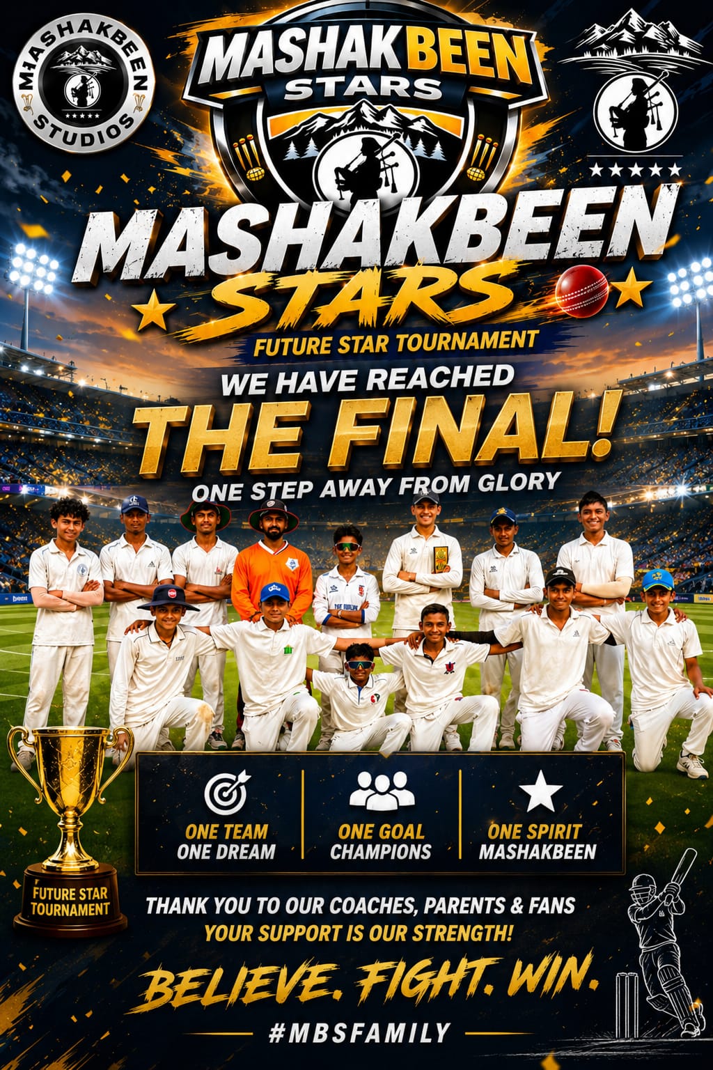 Mashakbeen Stars ने सेमीफाइनल में मचाया धमाल, 155 रनों की ऐतिहासिक जीत के साथ फाइनल में बनाई जगह