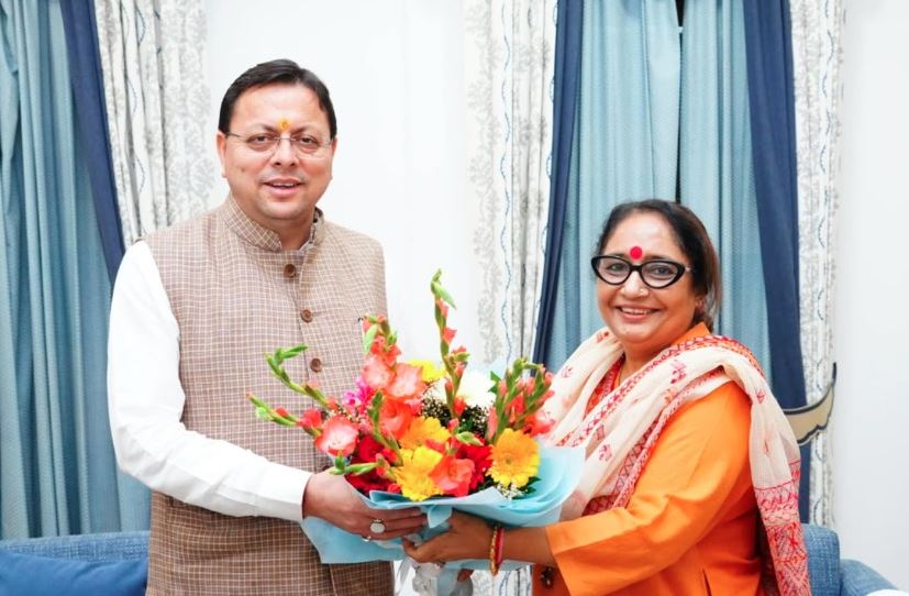 मुख्यमंत्री धामी से विधानसभा अध्यक्ष ऋतु खण्डूडी भूषण ने की भेंट