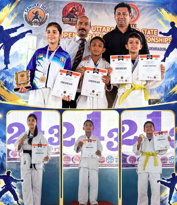 उत्तराखंड स्टेट ओपन कराटे चैंपियनशिप में बच्चों का शानदार प्रदर्शन