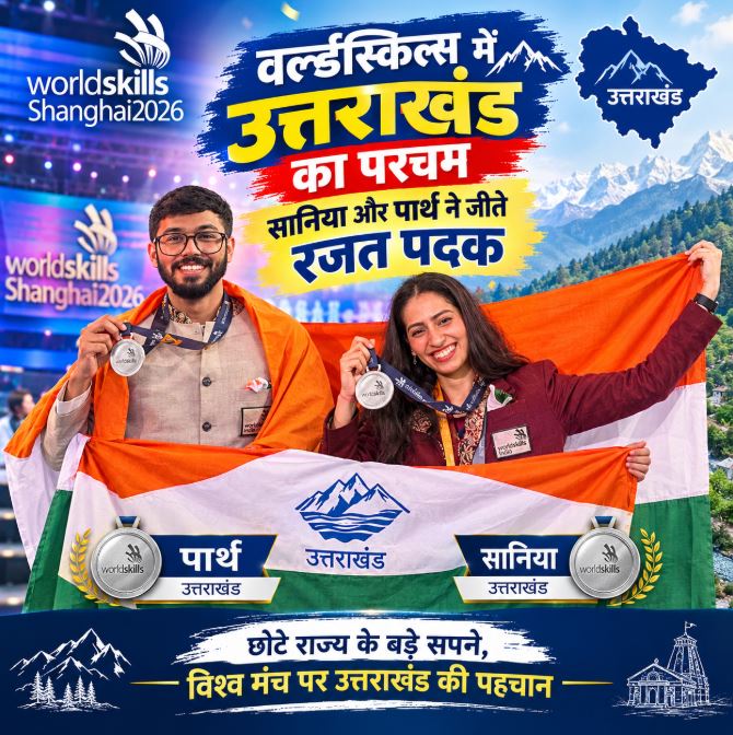 वर्ल्डस्किल्स में उत्तराखंड का परचम, सानिया और पार्थ ने जीते रजत पदक